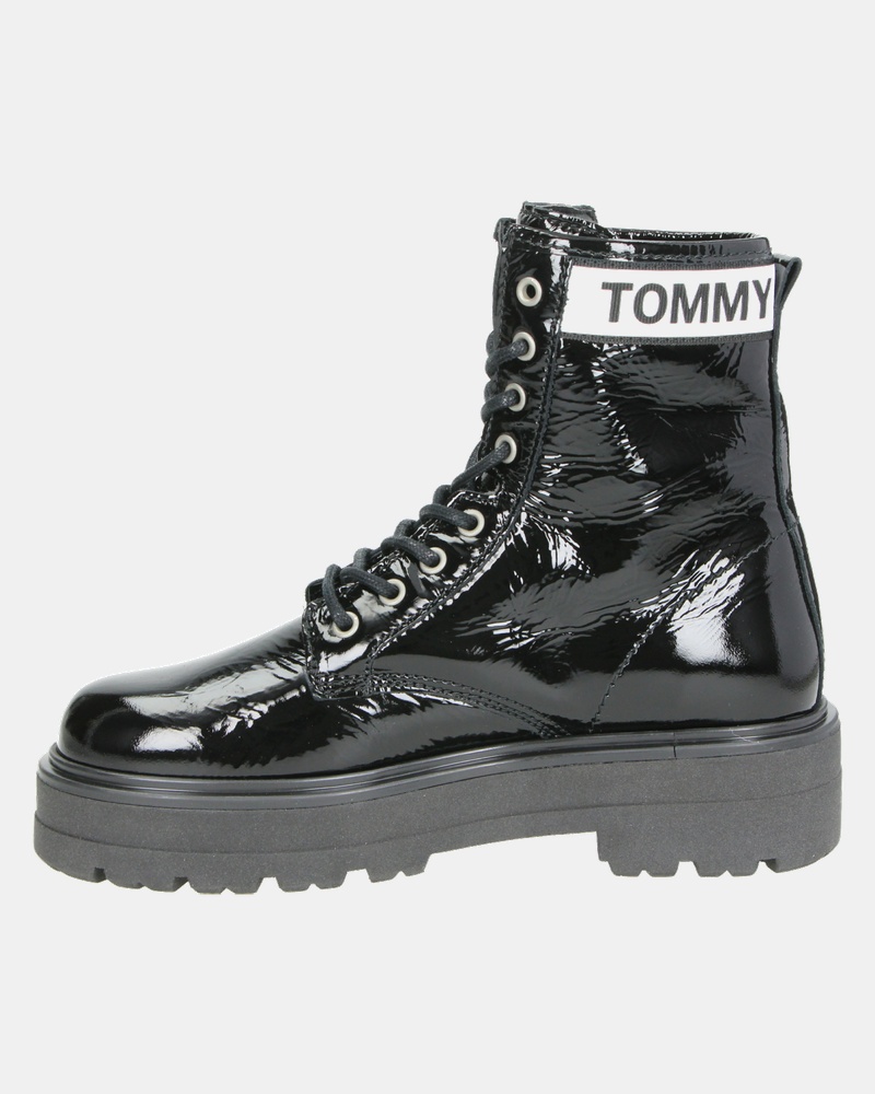 Tommy Jeans Patent Leather - Veterboots - Zwart