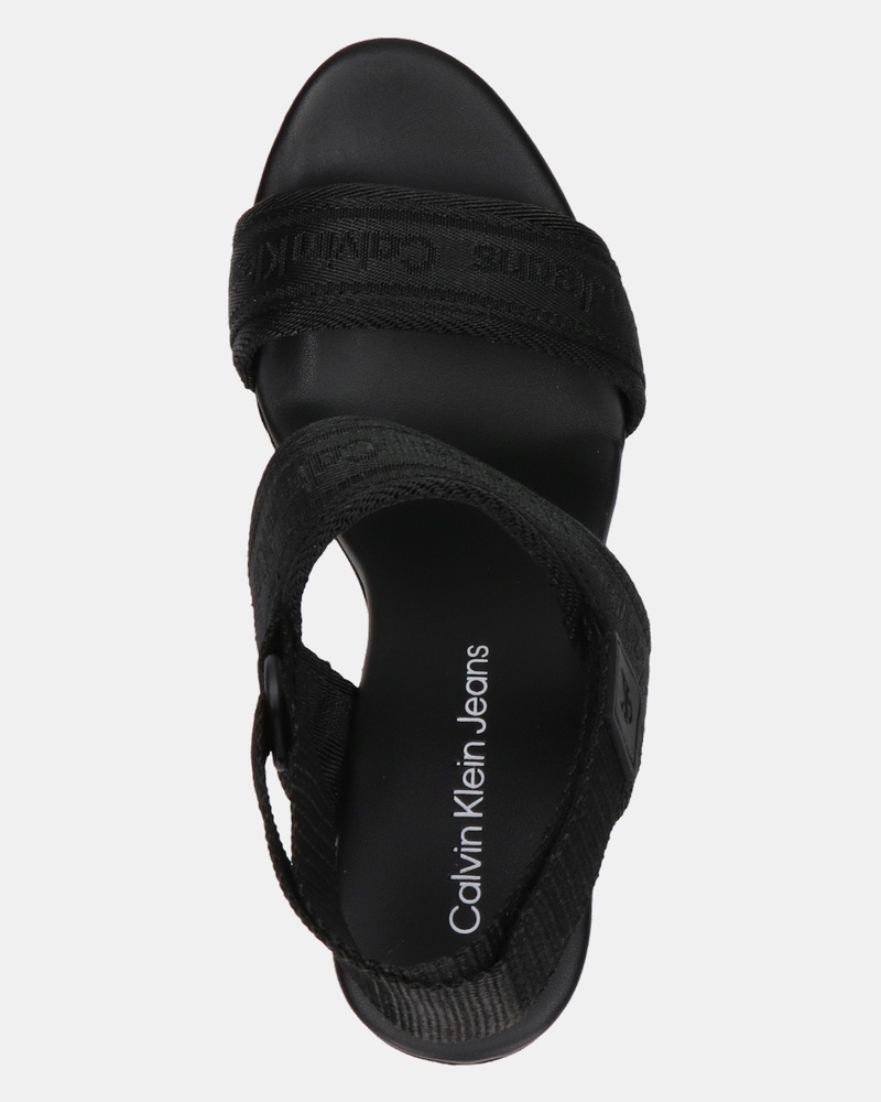 Calvin Klein Wedge Sandal Sling - Sleehak - Zwart