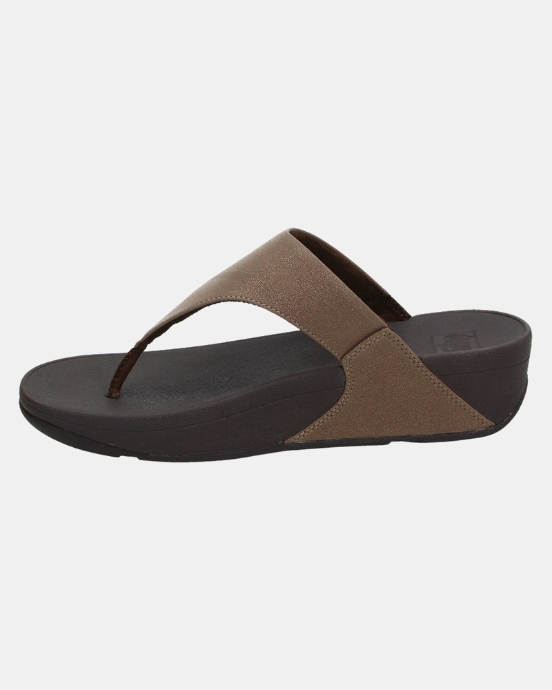 Fitflop Lulu Shimmer Toe Pose - Slippers - Brons