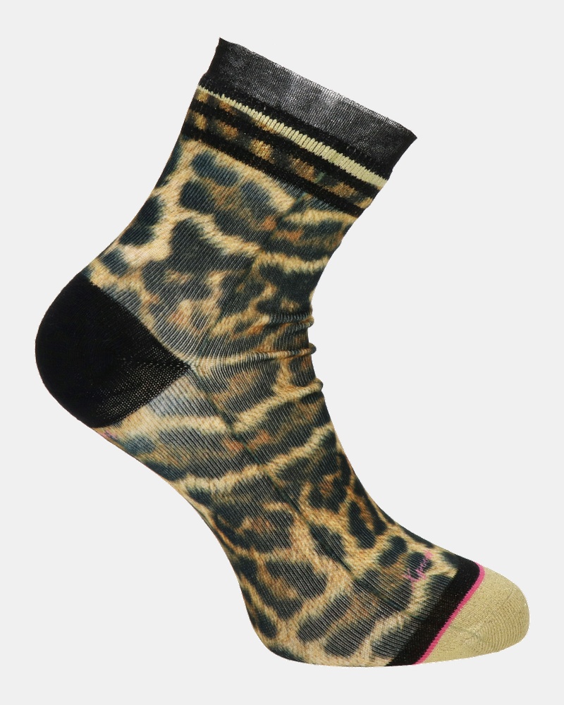 Xpooos Lucille Leopard - Sokken - Bruin