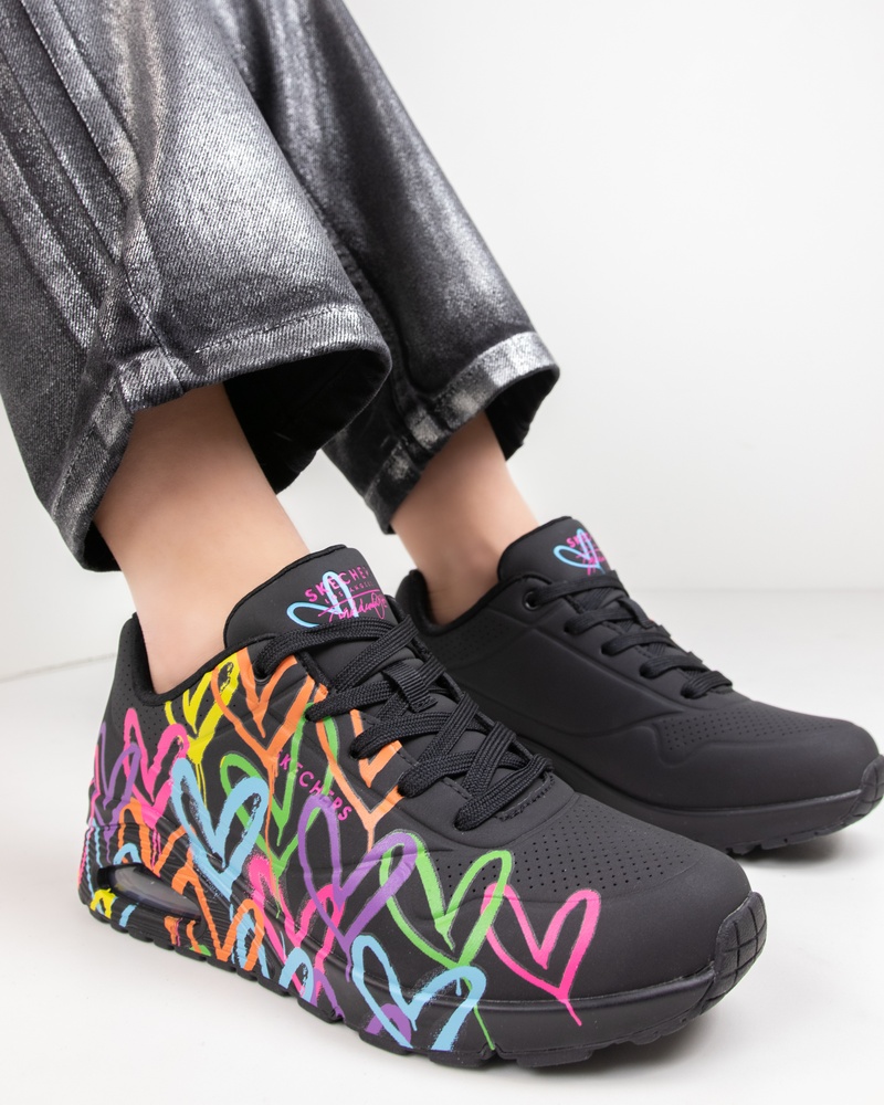 Skechers Uno Love - Lage sneakers - Zwart