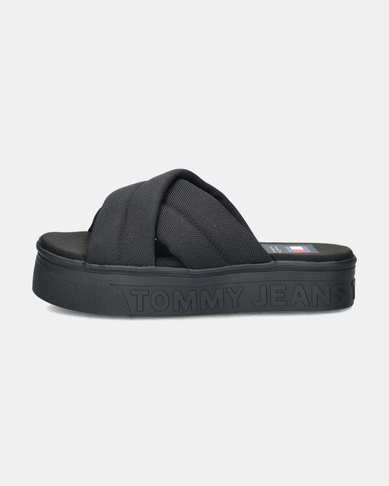 Tommy Jeans Lettering - Slippers - Zwart