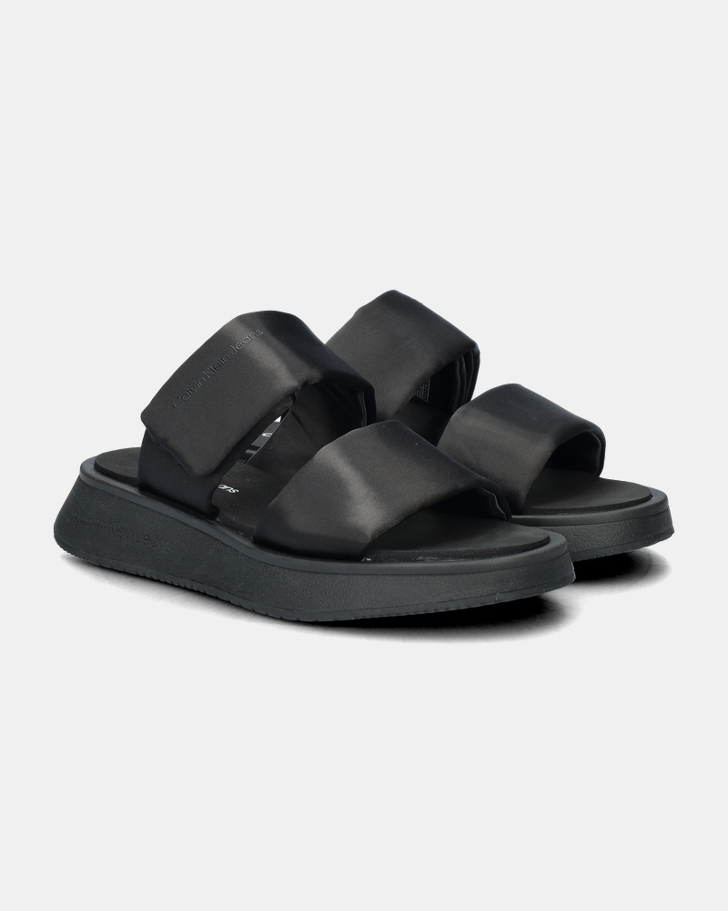 Calvin Klein Slide Double - Slippers - Zwart
