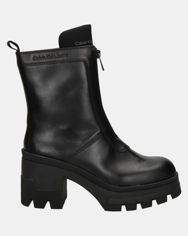 Calvin Klein Chunky Heeled Zip - Rits- & gesloten boots - Zwart