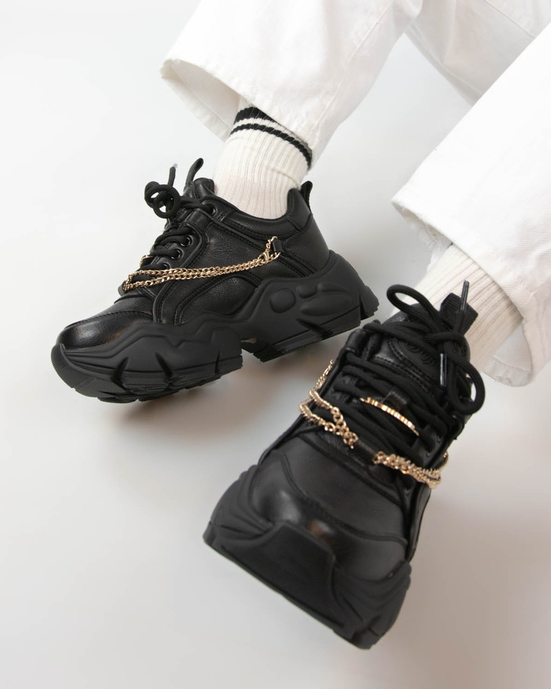 Buffalo Binary Chain - Dad Sneakers - Zwart