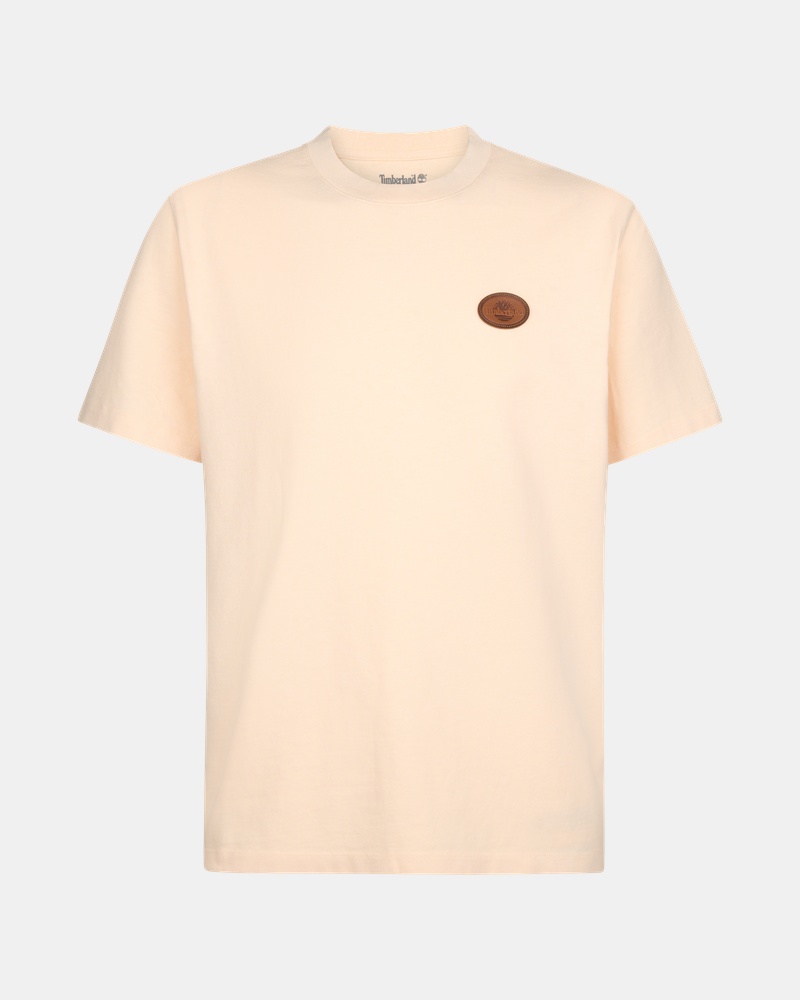 Timberland Leather Badge - Shirt - Ecru