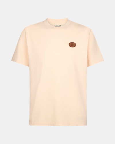 Timberland Leather Badge - Shirt - Ecru